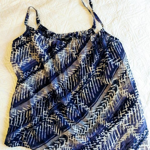Blue Print  Sleeveless Blouse sz P - Picture 1 of 7